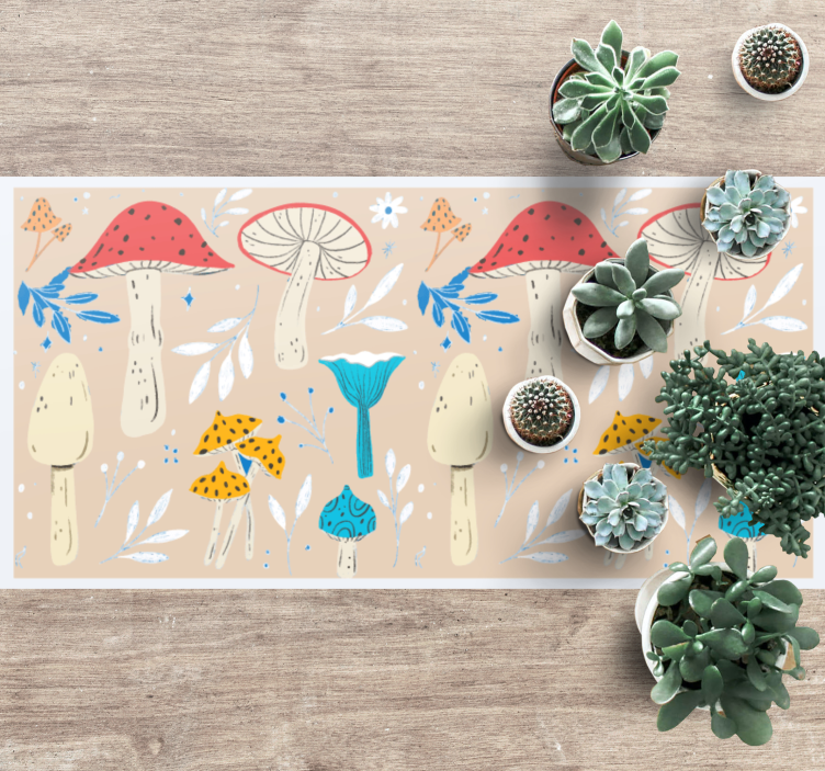 Tapis vinyle nature éléments de champignons - TenStickers