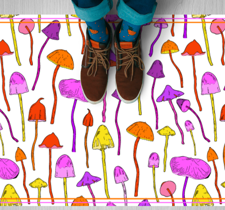 Tapis vinyle nature illustrations colorées de champignons - TenStickers