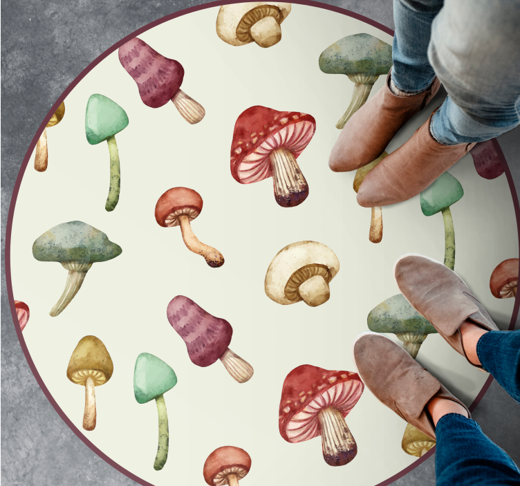 Tapis vinyle nature illustrations de champignons - TenStickers