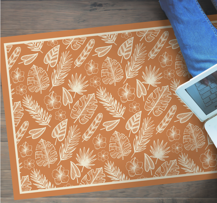 Tapis vinyle plantes inspiration feuilles tropicales - TenStickers