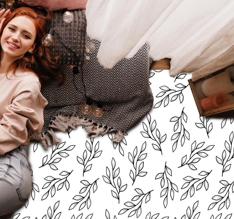 Tapis vinyle nature motif branches feuillues - TenStickers