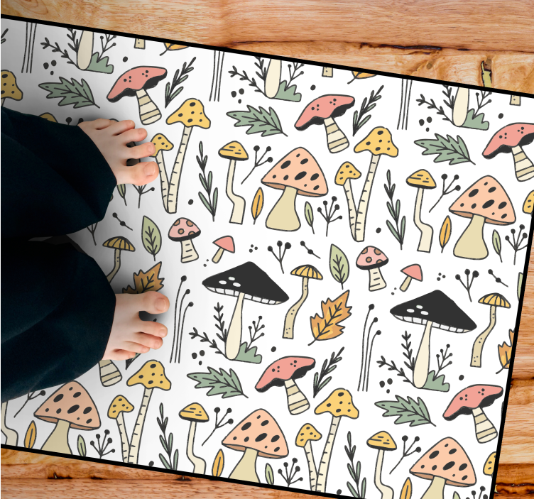 Tapis vinyle nature champignons enchanteurs - TenStickers