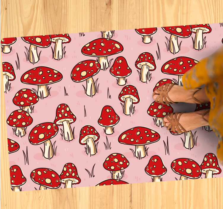 Tapis vinyle nature motif de champignon fantaisiste - TenStickers