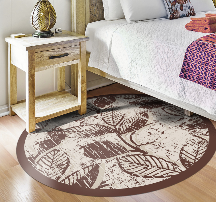 Tapis vinyle nature motifs de feuilles élégants - TenStickers