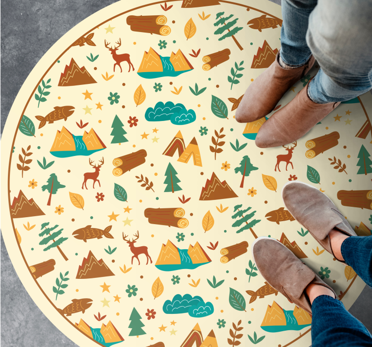 Tapis vinyle nature paysage d'aventure en plein air - TenStickers