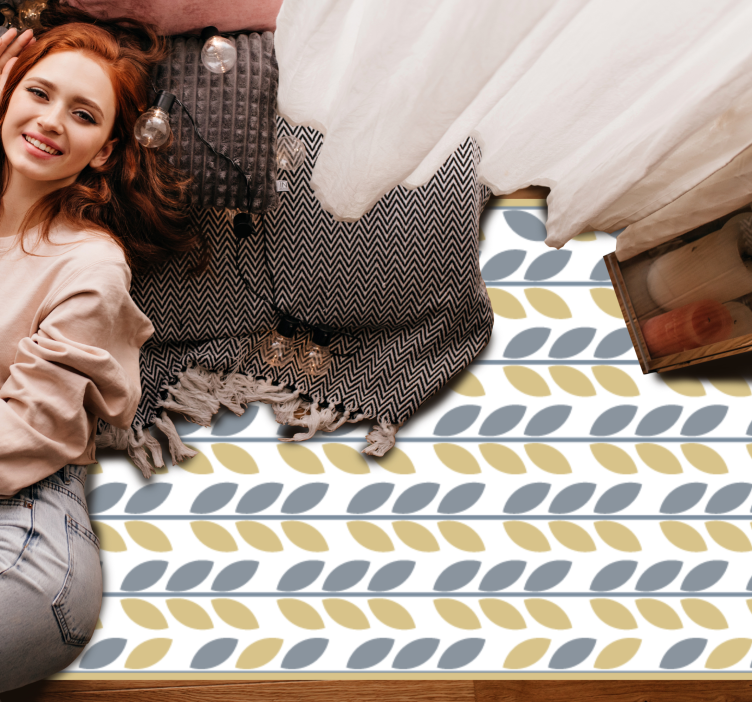 Tapis vinyle nature rayures à motifs feuillus - TenStickers