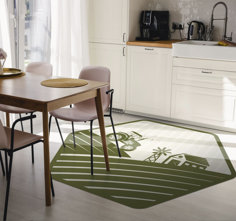 Tapis vinyle nature scène de ferme rurale - TenStickers