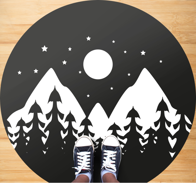 Tapis vinyle nature scène de silhouette de montagne - TenStickers