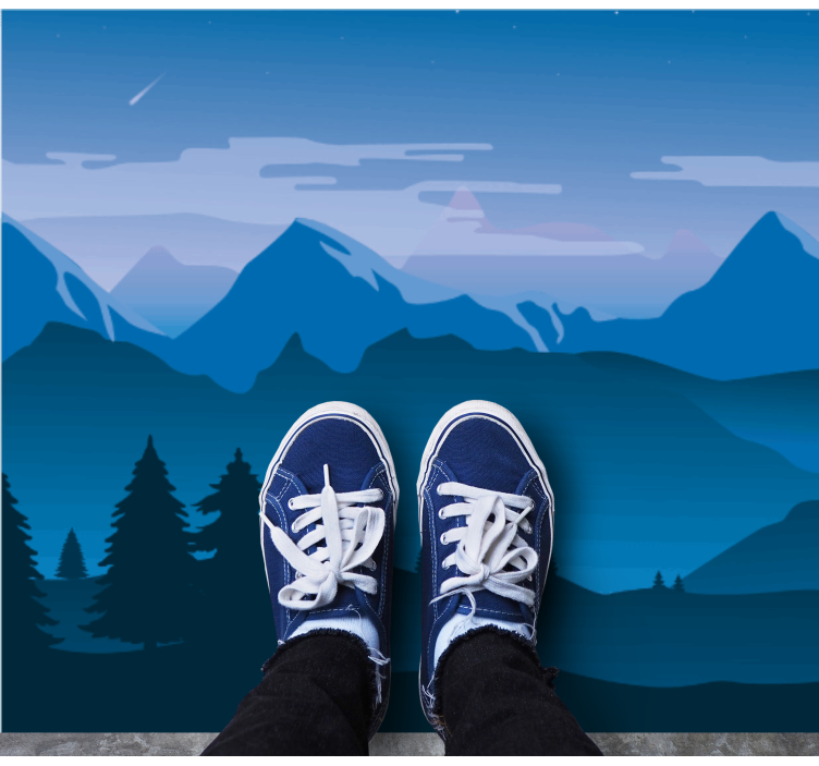 Tapis vinyle nature scène de vue sur la montagne - TenStickers