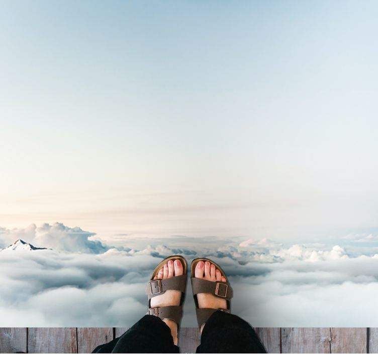 Tapis vinyle nature sérénité du paysage nuageux - TenStickers