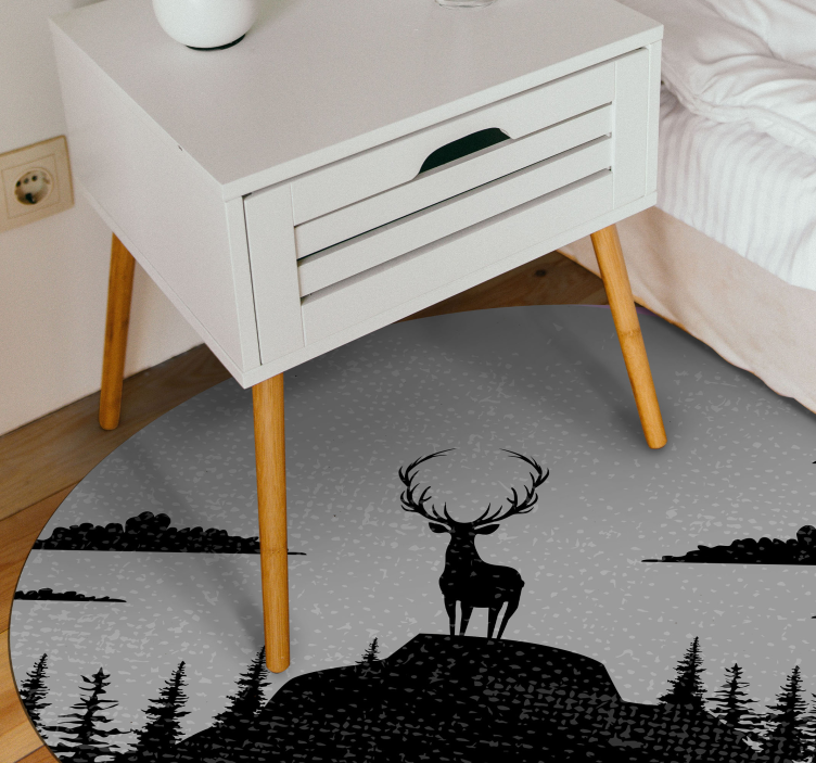Tapis vinyle nature silhouette majestueuse d'un cerf - TenStickers