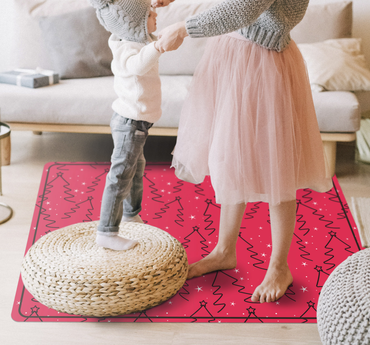 Tapis vinyle noël modèle de doodle festif - TenStickers