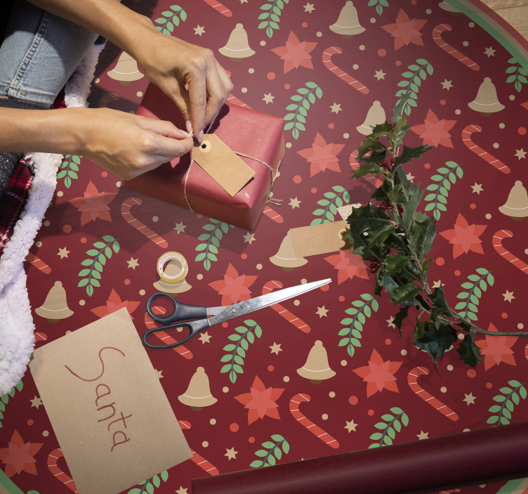 Tapis vinyle noël motif de vacances festives - TenStickers