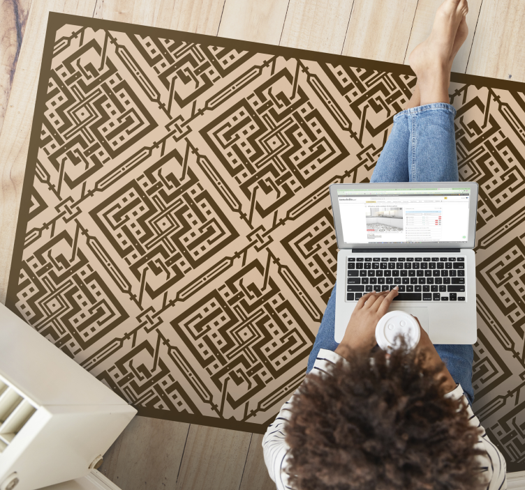 Tapis vinyle salon élément géométrique élégant - TenStickers