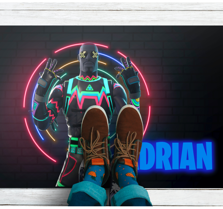 Tapis vinyle personnalisé affichage de caractères au néon - TenStickers