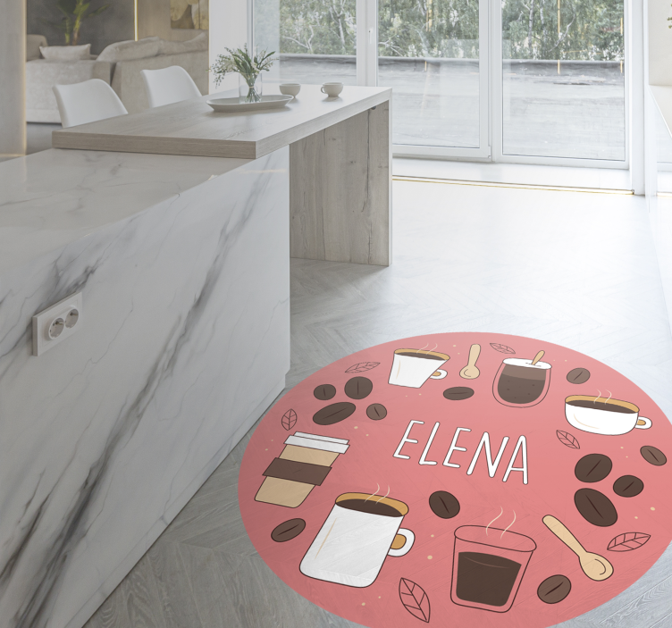 Tapis vinyle personnalisé caféine personnalisée - TenStickers