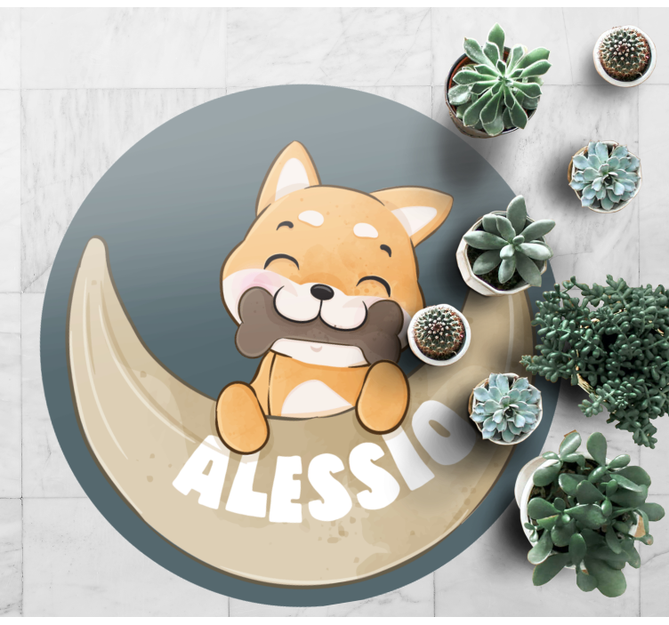 Tapis vinyle autres tapis chiot avec os et nom - TenStickers