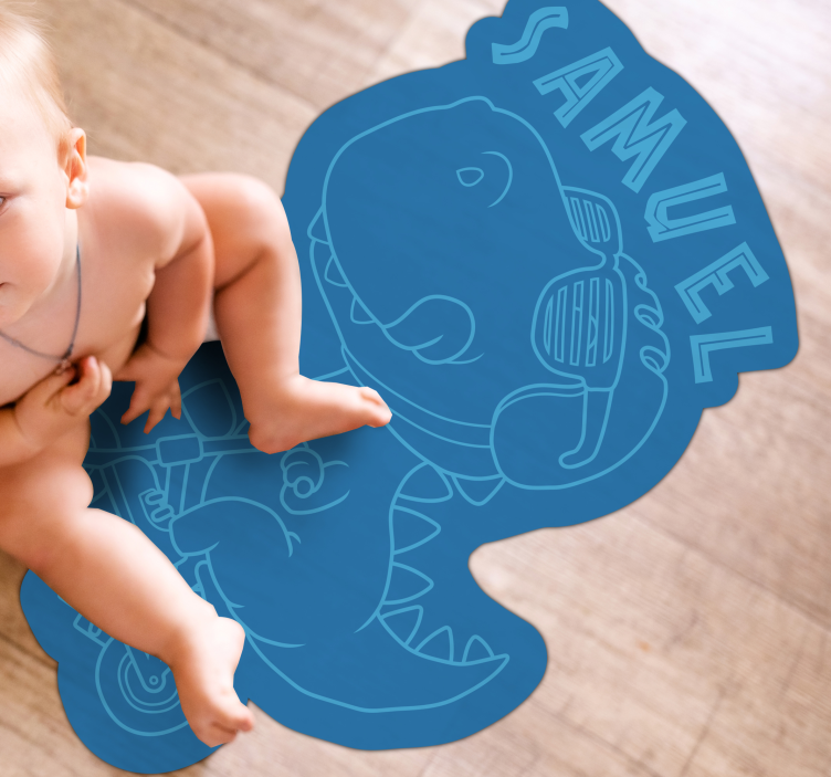 Tapis vinyle personnalisé dinosaure personnalisable - TenStickers