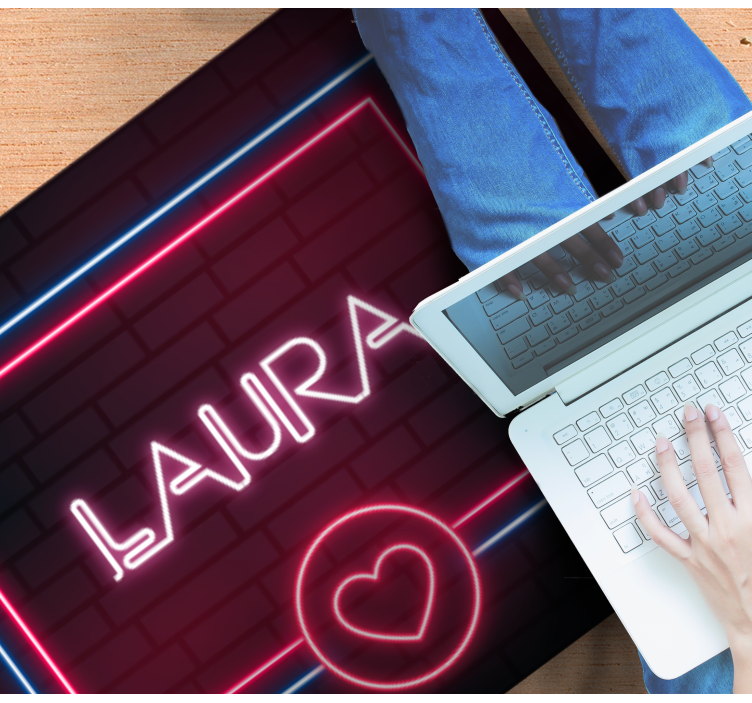 Tapis vinyle personnalisé enseigne au néon amour - TenStickers