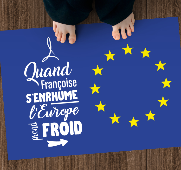 Tapis vinyle personnalisé quand paris attrape froid - TenStickers