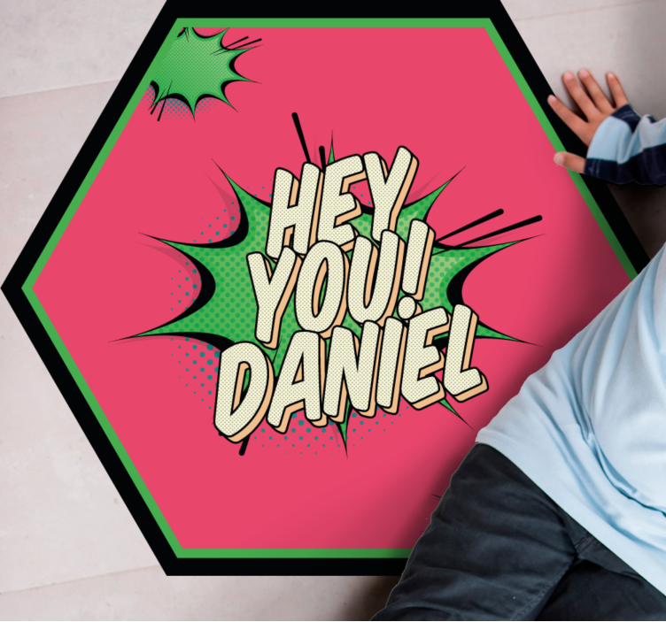 Tapis vinyle personnalisé salutation de style comique - TenStickers