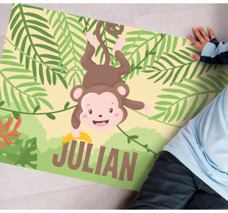 Tapis vinyle personnalisé thème du singe ludique - TenStickers