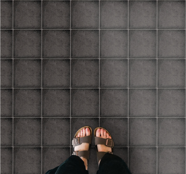 Tapis vinyle pierre aspect tuile ardoise - TenStickers