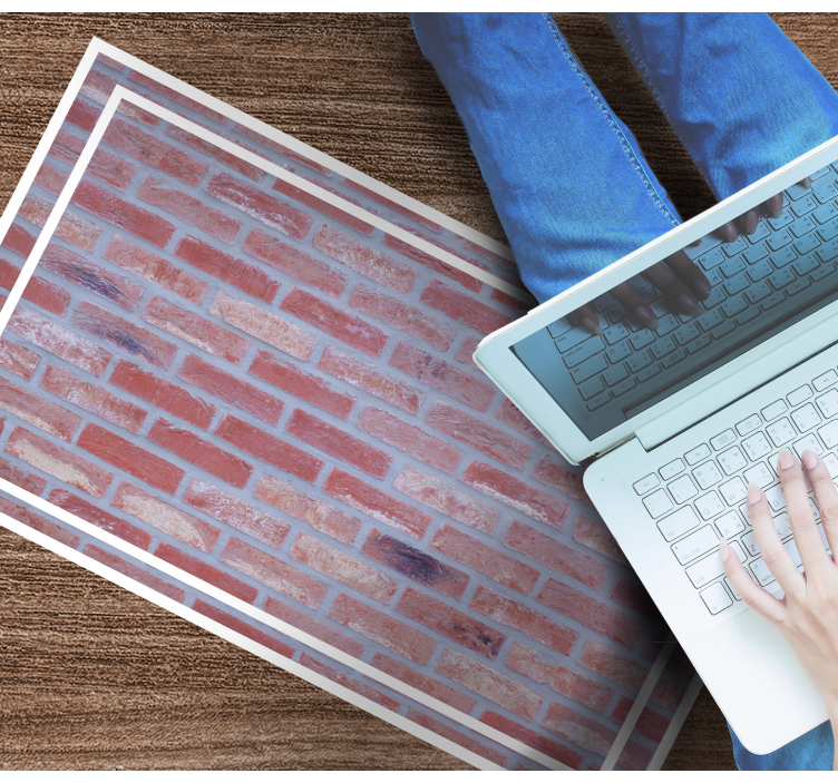 Tapis vinyle pierre motif de brique - TenStickers