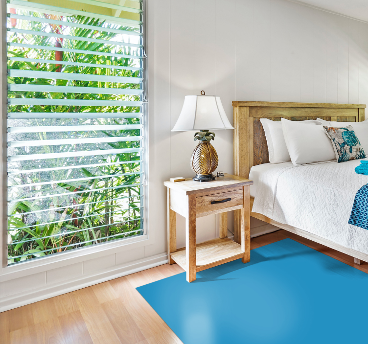 Tapis vinyle bleu motif monochrome - TenStickers