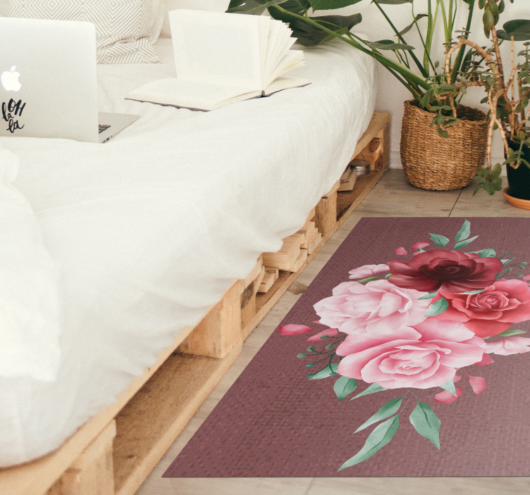 Tapis vinyle plantes bouquet de roses élégance - TenStickers