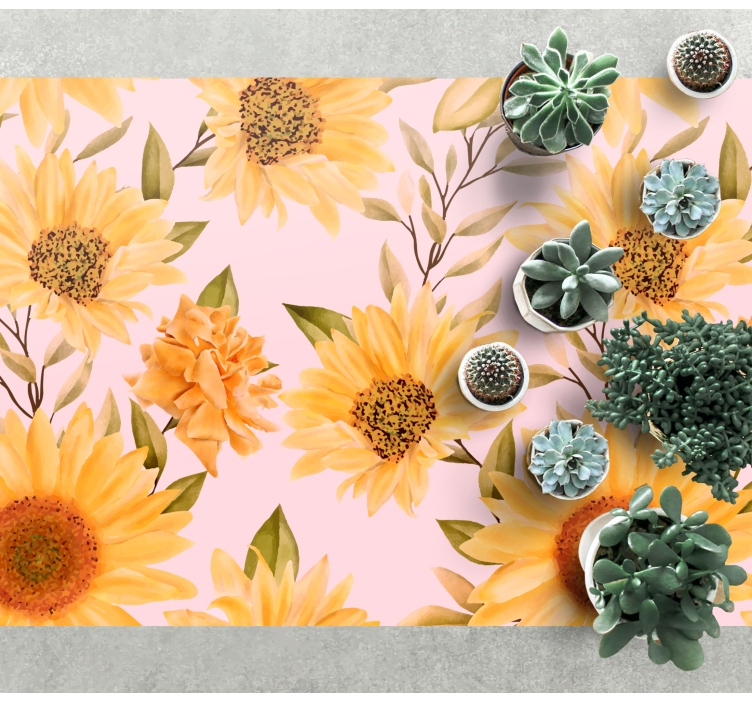 Tapis vinyle plantes concept floral de tournesol - TenStickers