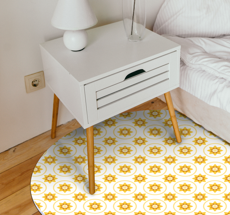 Tapis vinyle plantes concept floral jaune - TenStickers