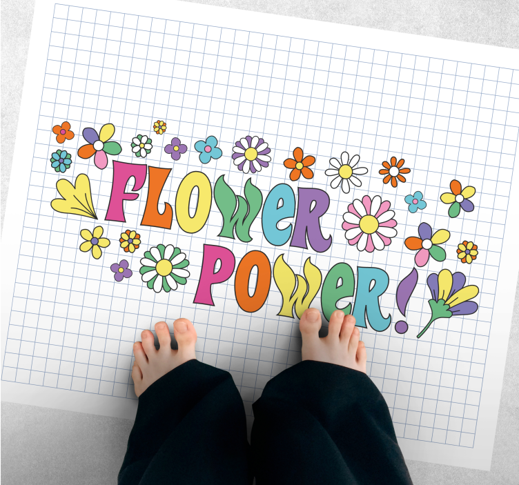 Tapis vinyle plantes conception de flower power - TenStickers