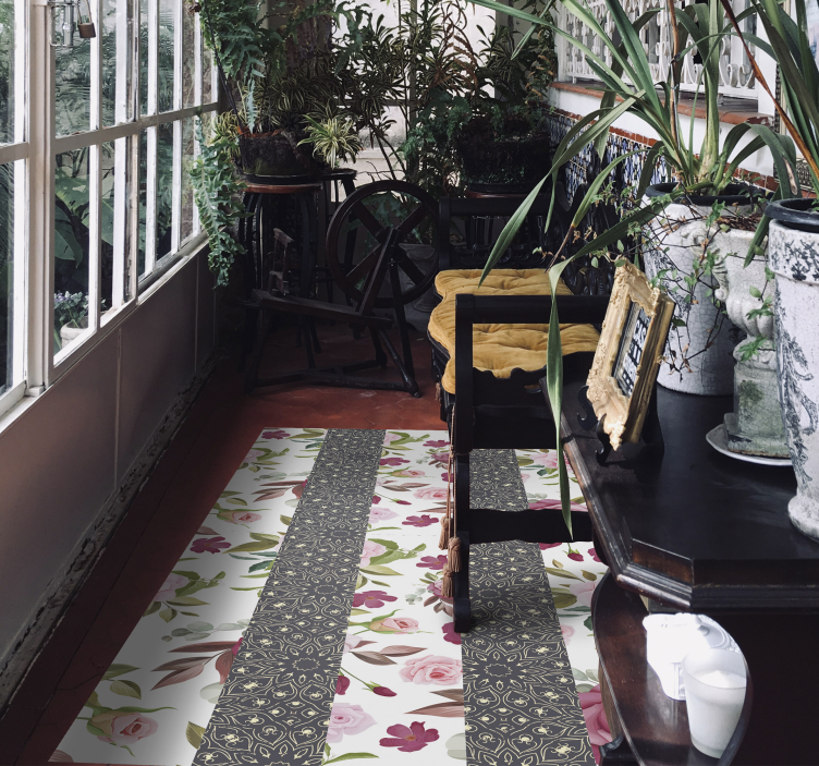 Tapis vinyle plantes coureur floral - TenStickers