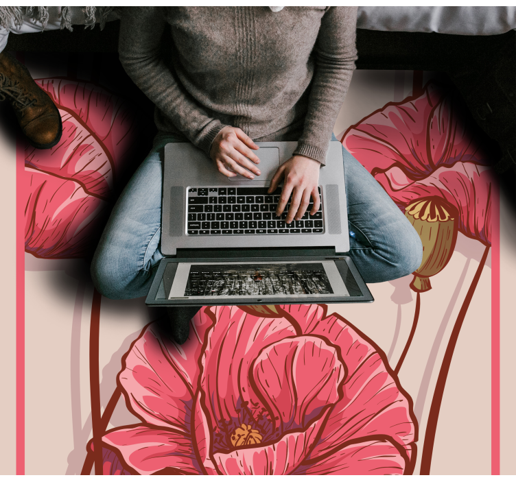 Tapis vinyle plantes design floral élégant - TenStickers