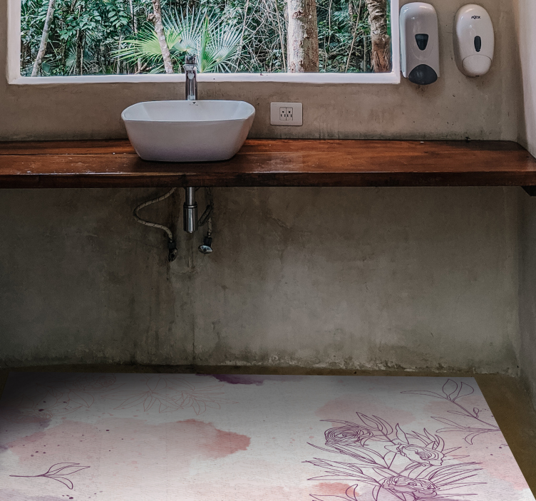 Tapis vinyle plantes doux accent de fleur - TenStickers