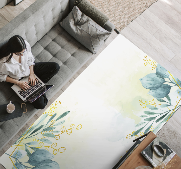 Tapis vinyle plantes élégance du motif botanique - TenStickers