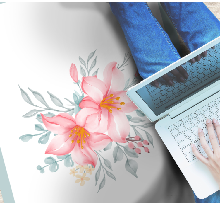 Tapis vinyle plantes élégance florale rose - TenStickers