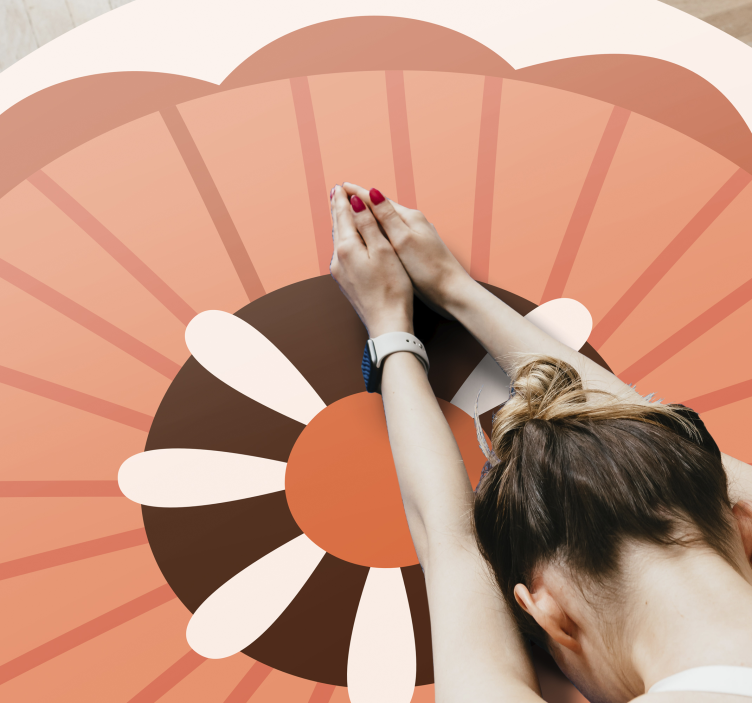 Tapis vinyle plantes élément circulaire floral - TenStickers