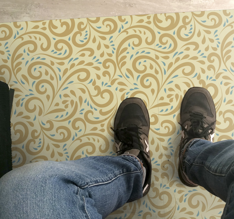 Tapis vinyle plantes élément tourbillonnant botanique - TenStickers