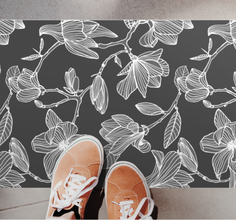 Tapis vinyle plantes éléments botaniques gracieux - TenStickers