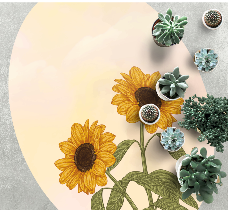 Tapis vinyle plantes étreinte de tournesol - TenStickers