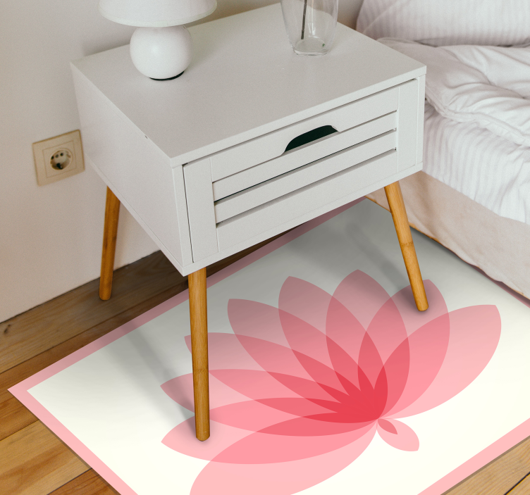 Tapis vinyle plantes fleur de lotus - TenStickers