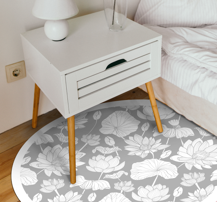 Tapis vinyle plantes floral monochrome - TenStickers
