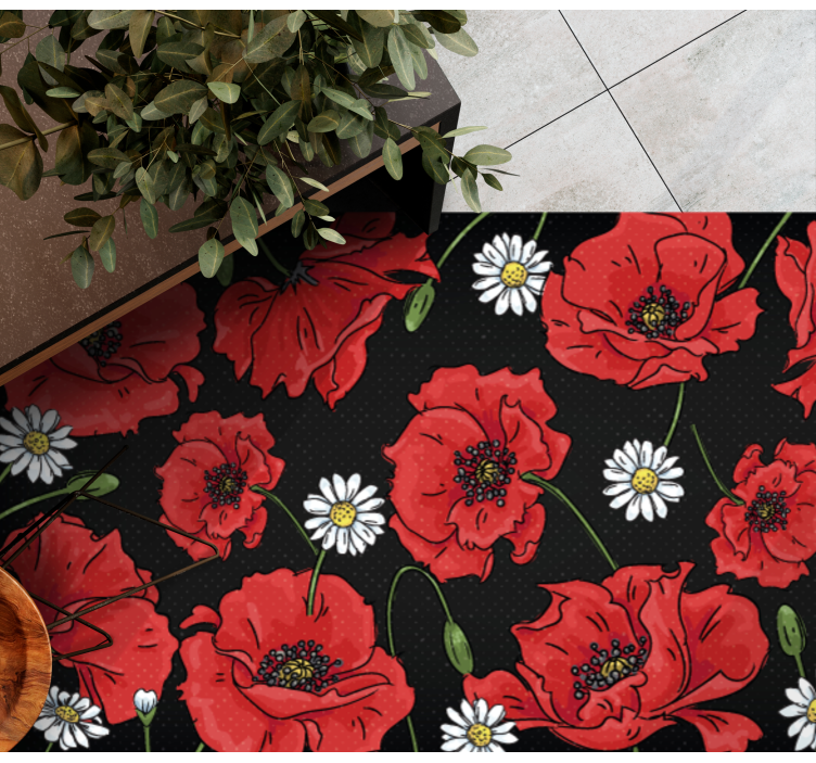 Tapis vinyle plantes illustration florale vibrante - TenStickers