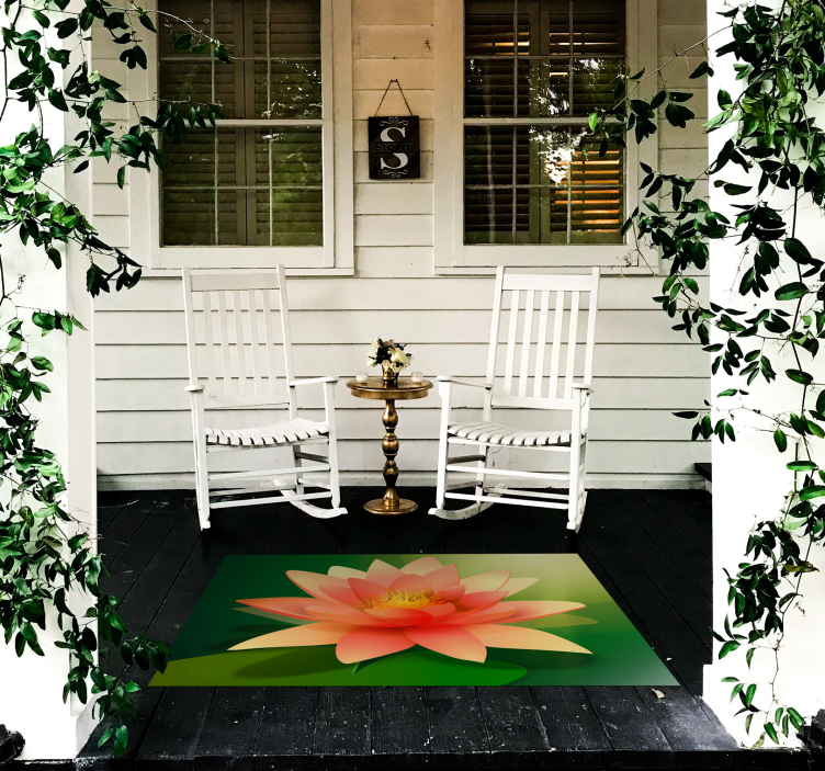 Tapis vinyle plantes lotus en fleurs - TenStickers