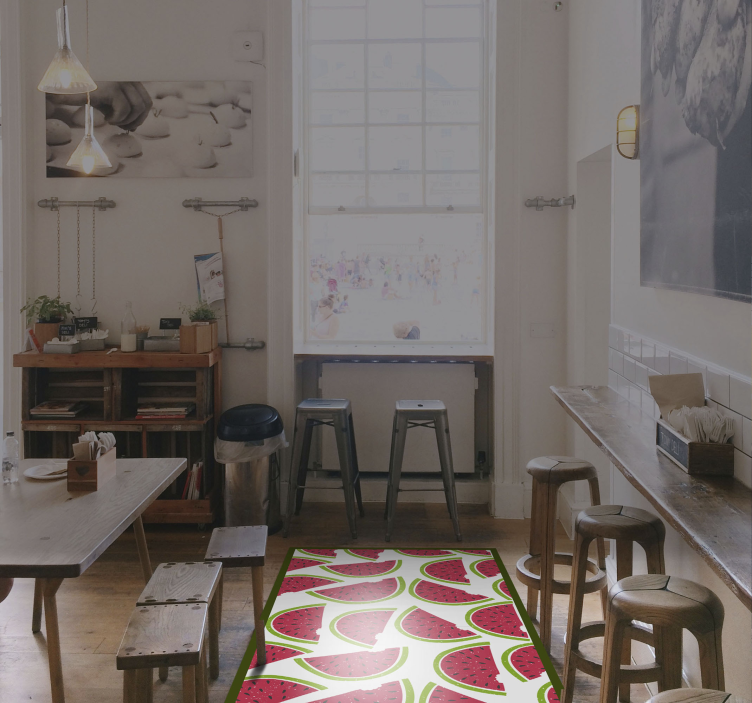 Tapis vinyle plantes modèle de tranche de pastèque - TenStickers