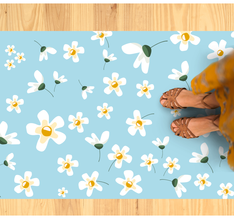 Tapis vinyle plantes motif de fleur de marguerite - TenStickers