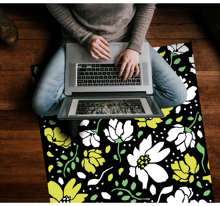 Tapis vinyle plantes motif floral audacieux - TenStickers