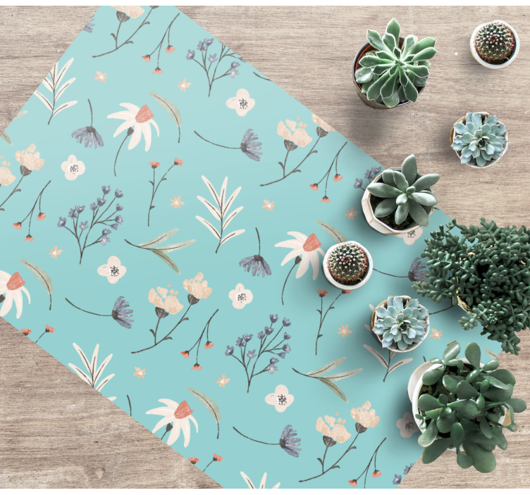 Tapis vinyle plantes motifs floraux en fleurs - TenStickers